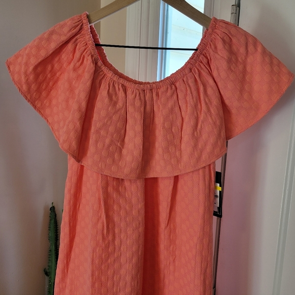 NWT Crown & Ivy Blush Pink Off The Shoulder Knee Length Dress, Size M - Picture 4 of 10